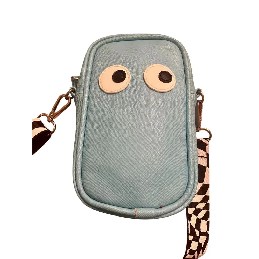 SKINNYDIP London Danni Blue Mini Phone Crossbody Adjustable Checkered Strap Bag